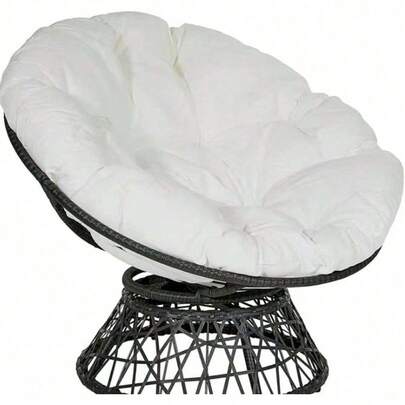 1件 60厘米/80厘米 波西米亚风涤纶户外椅垫 - 浅灰色，缝线设计，可机洗，完美适用于露台椅和吊床，花园舒适必备品，花园舒适|波西米亚风靠垫|易清洁面料，户外装饰