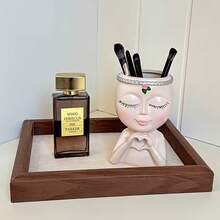 1 Stück luxuriöser, moderner und kreativer Make-up Pinsel Halter Schreibtisch Organizer, geeignet für Frauen, Kosmetik- und Badezimmer Zubehör Aufbewahrung, Badezimmer Dekoration - herzförmiges Mädchen - Übersicht 9