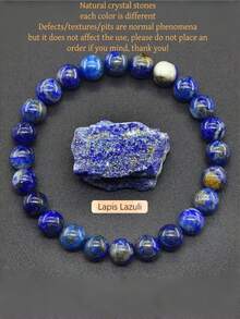 1条6毫米波西米亚风天然石手链，可叠戴，适合女性作为节日礼物、派对配饰、日常佩戴、时尚饰品（虎眼石/青金石/黑曜石/水晶等，寓意提升智慧和灵性）