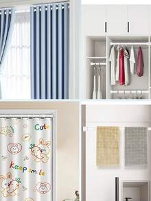 Barra de Cortina Telescópica sem Instalação; Barra de Cortina sem Furos; Barra de Secagem de Sacada; Barra Telescópica para Pendurar no Armário