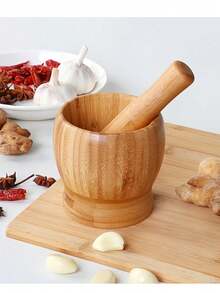 Multi-Functional Grinding Bowl, Suitable For Garlic, Herbs And Pepper Grains. Easy To Clean And Durable., Halloween And Christmas Party Supplies - 黃色 - 查看 5
