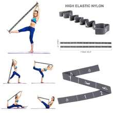 - Banda elstica para yoga y estiramiento - Correa de bucle mltiple 115 - Resistente y ajustable, sin manijas - Mejora flexibilidad, equilibrio y alineacin corporal - Gris - Ver 1