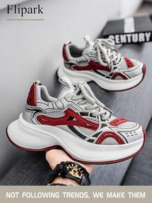 Flipark Men's Breathable Mesh Casual Sneakers, Soft Sole Durable Chunky Sneakers