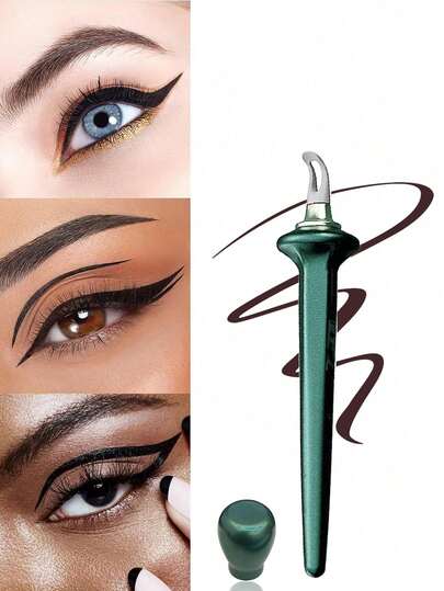 1pc Silicone Eyeliner Brush Set, Comfortable Grip, With Finger Rest, Soft & Flexible Brush Head, Reusable, Suitable For Stage Makeup, Bridal Styling Or Casual Makeup, Also Can Be Used As Eyebrow, Eyeshadow, Spiral Brush