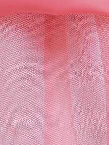 少女刺绣花卉水钻网纱缎面优雅花童礼服，适合婚礼、生日派对，不含头饰 - 藕粉色 - 查看 10