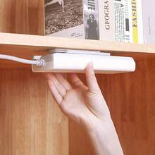 Kit com 5 ou 3 unidades de almofadas autoadesivas sem furos - Suporte autoadesivo para plugues de computador, suporte para régua de energia e organizador de cabos de parede na cor branca. - Branco - Ver 7