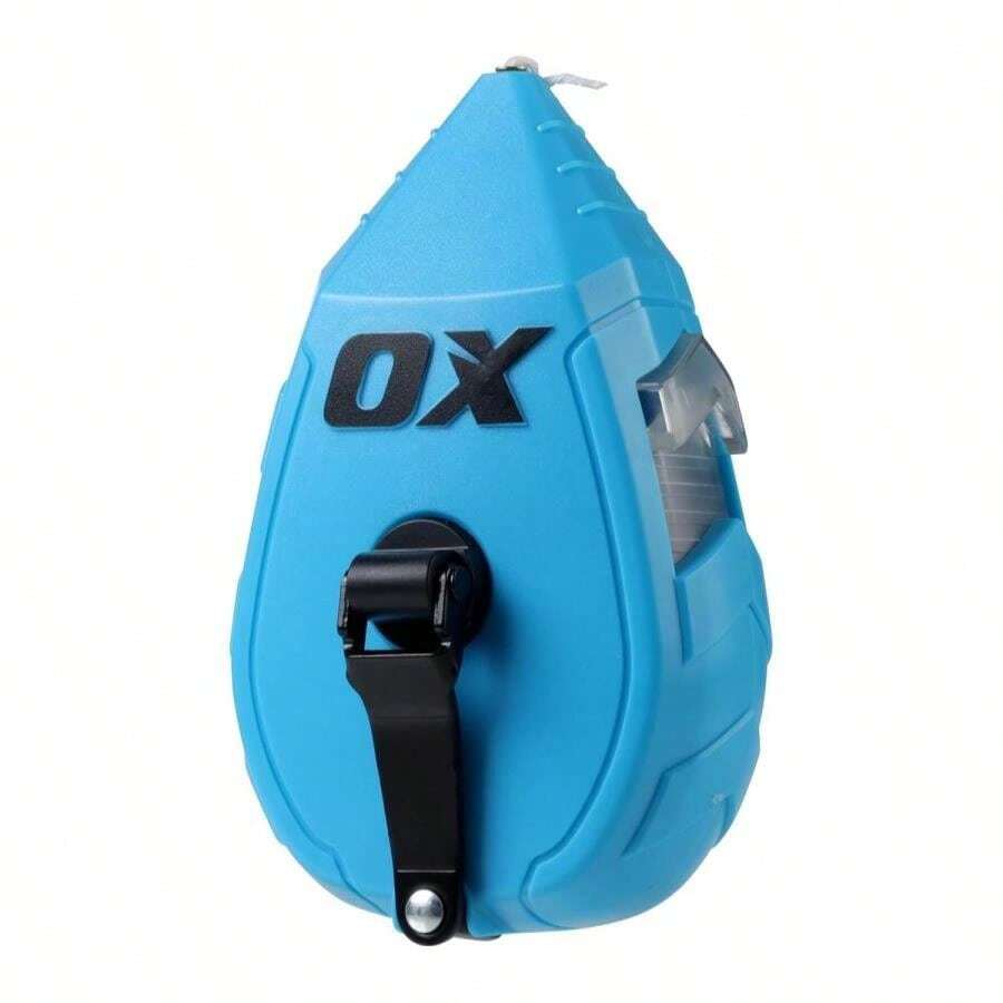 OX Pro 100ft Contractor Chalk Line With Blue Chalk Powder 4oz - Quick-Wind Cotton Nylon Basic Bold Line Marking Tool In Pointed Tip ABS Plastic - 3:1 Gear Ratio Chalk Reel Tool OX-T630601 - ColorA - 查看 1