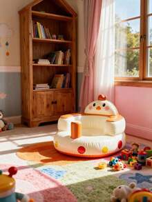 Multifunctional Inflatable Baby Learning Chair And Baby Bath Stool, Baby Inflatable Seat For Babies 3 Months And Up Summer Inflatable Baby Seat For Sitting Up, Blow Up Baby Floor Seat , Baby Shower Chair Floor Seater, Infant Back Support Sofa - Multicolor - View 2