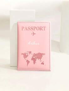 Customized Text Logo PU Leather World Map Passport Holder, Cross-Border Travel Passport Protector, Personalized Passport Cover, Valentine's Day Gift, Customizable Passport Protector, Couple Passport Holder, Smooth Texture PU Passport Protector, Customized Passport Holder, Ticket Holder Passport Holder, Essential For Travel,Suitcases Travel Luggage - Multicolor - View 15