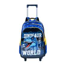 Dinosaur Rolling Backpack Kit For Boys, Complete With Lunchbox And Pencil Case - Ideal Gift - Back To School Kit - Blue - View 12