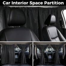 Car Privacy Curtains Set Car Air Conditioning Divider Curtain For Front And Rear Seats & Side Windows UV Protection Sun Shade Isolation Privacy Curtain Car Divider Curtain - Black - View 6
