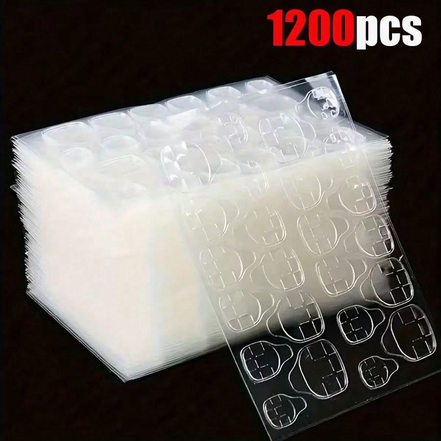 2400pcs/100pcs Nail Stickers, Ultra-Thin Jelly Nail Stickers, Double-Sided Adhesive, Transparent & Reusable, Suitable For Nail Art Decoration