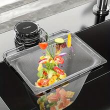 1pc/Approx. 50pcs Practical Kitchen Sink Strainer Rack, No Drilling Suction Cup Removable & Movable, Filters Food Scraps, Residues, Waste, Prevents Clogging, Disposable Filter Net, Suitable For Sink Side