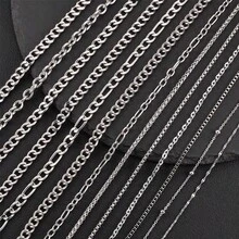 1pc Multi-Style 304 Stainless Steel Plated Base Chain Cuban Link Necklace DIY Jewelry Making Chain Necklace Can Be Worn As A Standalone Piece - DIY Chains In Various Styles - View 7