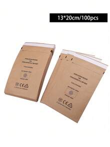 100 túi tiệt trùng bằng giấy Kraft tự dán kín, chịu nhiệt độ cao, 3 kích cỡ, thích hợp cho thẩm mỹ viện, tiệm cắt tóc và các địa điểm khác. - Màu be - Xem 10