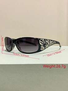 1副朋克风时尚眼镜，复古别致，PC镜片，宽框设计，坚固金属铰链，男女通用款