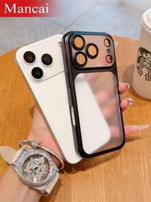 Funda de teléfono mate de lujo galvanizada, Estuche Translúcido Para PC Antihuellas, Compatible Con iPhone17/17Pro/17ProMax - Negro - Ver 5