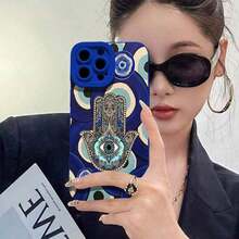 Hamsa Hand And Evil Eye Pattern  Case For  15/14 Series |   Full-Coverage Drop Protection With Matte FinishSuitable For IPhone 17 Air - 白色 - 查看 6