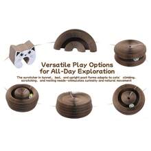 Kitty Kurlz Indoor Cat Toy, Cat Paw-Shaped Accordion Cat Scratcher With Bell Ball & Magnetic Design, Made Of Corrugated Cardboard And Sturdy - Một cỡ - Xem 7