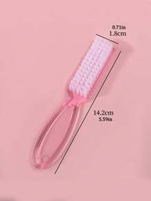 Transparent Long Handle Nail Brush - Plastic Nail Duster Brush With Handle, Multi-Functional Soft Bristle Straight Handle Nail Duster Brush, Square Head Nail Brush, Duster Brush - Multicolor - View 7