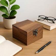 Handcrafted Walnut Wood Keepsake Box – 4.3 X 4.3 X 2.5 Inch – Jewelry, Watch & Gift Storage Box – Rustic Wooden Box For Wedding, Birthday, Christmas,WalnutBox-XPFH-11*11CM - WalnutBox-XPFH-11*11CM - 查看 3