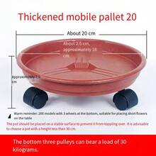 1pc Flower Pot Tray With Wheels, Thick Base, Plastic Large Planter Saucer With Casters, Movable Flower Pot Stand - Multicolor - View 14