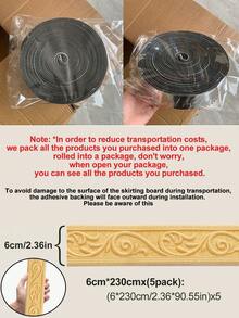 1件装3D立体自粘踢脚线 - 欧式风格,通用防水易安装家居装饰墙饰条,适用于房间翻新和DIY | 2026年情人节和新年装饰 | 复活节和圣诞节的完美节日家居装修礼物 - 金色 - 查看 17