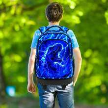 Set de 3 mochilas con ruedas para niños, mochila escolar con ruedas - Dinosaurio relámpago - Mochila con ruedas - Ver 8