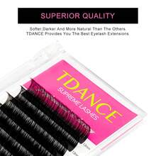 TDANCE 14-19mm Premium Thick Single Eyelash Extensions, Eyelash Cluster, Individual Eyelashes, False Lashes - Black and White - View 8
