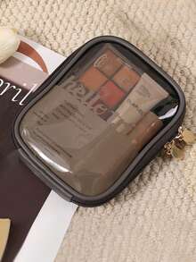 1pc PU Leather Small Capacity Makeup Bag, Compact & Convenient, Data Pouch, Coin Purse, Lipstick Case, Inner Net Pocket, Clutch Bag, Women Cosmetic Bag, Men Toiletry Bag, Storage Bag, Home Makeup Bag, Space-Saving, Dorm Makeup Bag, Fashionable & Practical, Waterproof, Easy To Store Small Items - Multicolor - View 13