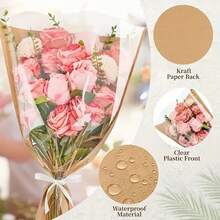 20pcs Kraft Paper Flower Boxes, Suitable For Bouquets, Flower Shop Supplies, Wedding And Flower Gift Packaging - Great For Mother's Day, Valentine's Day, Women's Day, Teacher's Day, Birthday Gifts - Multicolor - View 10