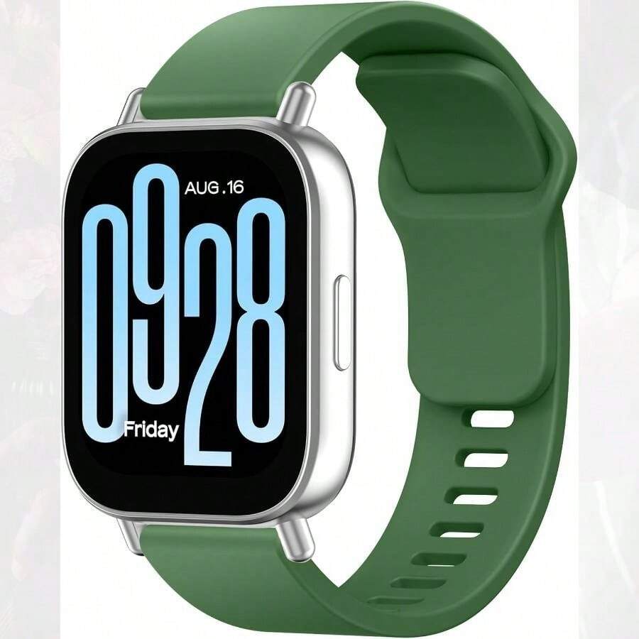 Correa para Redmi Watch 5 Active para Mujer Hombre, Correas de Silicona, Deportiva Impermeable Pulseras de Repuesto para Redmi Watch 5 Active - Verde oscuro - Ver 1