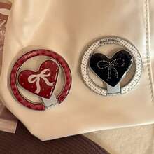 1个INS风彩色爱心磁吸手机支架，可折叠金属支架，便携式桌面支架，精致美观，兼容多种磁吸手机壳，兼容苹果、荣耀、vivo、OPPO等品牌手机，兼容、安卓手机，生日礼物，送给家人、朋友的理想之选，生日推拉式手机支架，手机配件