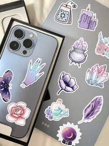 50pcs Doodle Magic Moon Decorative Stickers Irregular Shape For Diary Water Bottle Planner Booklet Holiday Birthday Gift Decoration Cartoon Pattern Self-Adhesive Easy Peel Easy Stickers Perfect For Encouraging Students To Give To Friends