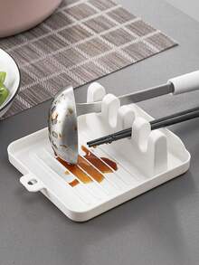 1pc/2pcs PP Spoon Rest, Soup Spoon Holder, Spoon Pad, Shared Spoon Holder, Heat Insulation Mat, Kitchen Tool - Multicolor - View 1
