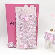 1件/套 柔软Q弹3D植绒贴纸：兔子拥抱爱心，小熊躺在月亮上，每一款都是可爱又治愈的小物件，仿佛在释放粉色泡泡，是为你的日程本增添少女气息的理想礼物。 - 彩色 - 查看 15