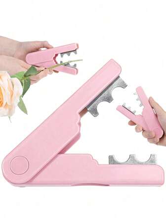 1pc Rose Thorn Remover + 5 Roll Self-Adhesive Garden Tape, Flower Stem Leaves Thorn Stripper, Portable Gardening Tool, For Bouquets Stems Pistils Wrap Floral Shop Diy Handicrafts Supplies, Flower Stem Cleaner, Florist Bouquets Decoration And Packaging Tape