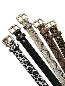 1pc Leopard Print Belt, Women's New Casual Versatile Fashion Personalized Student Skirt/Pants Decorative Belt, Y2K Style