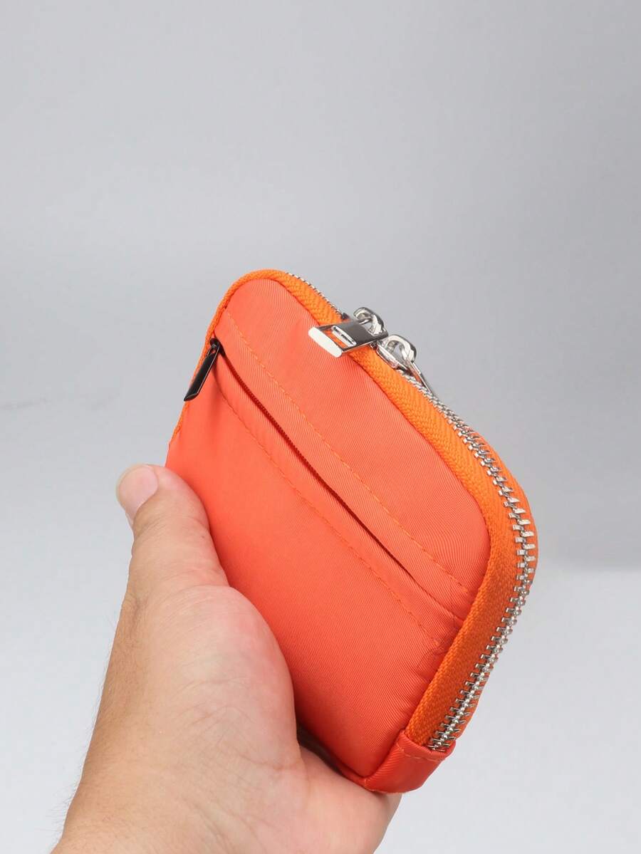 1pc Minimalist Compact Multi-Function Coin Purse Mini Key Holder Product Size: 11.5cm*7.5cm*2cm For Women Wallet Mini Wallet Purse Wallet Small Wallet Coin Wallet Purses For Woman Wallet For Ladies Wallet - Orange - View 1