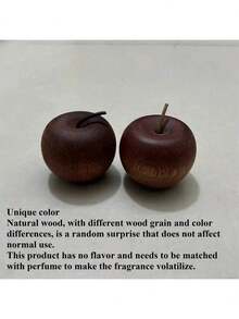 1/2pcs Natural Wooden Aroma Diffuser - Apple Shaped Essential Oil Diffuser, Elegant Brown Woodgrain, Automatic Diffusion System, Suitable For Home, Car, Office - Excellent Air Freshener And Holiday Gift (For Essential Oils, No Heating/Flame Required) - Suitable For Bedroom, Living Room - Multicolor - View 5