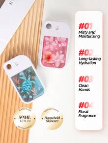 1瓶50毫升多香型免洗洗手液，含玻尿酸泡沫洗手液，香氛喷雾洗手液，便携式旅行洗手液 - 彩色 - 查看 2