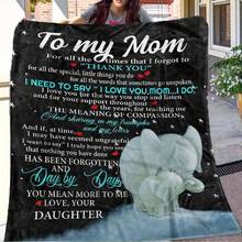 Give Me The Most Beautiful Gift For My Mom - A Blanket, With A Retro And Warm Style,Super Soft Flannel Printed  Blanket,As Birthday Gifts, Family, Wedding, Souvenir Blankets, Polyester Blankets Suitable For All Seasons, Washable, Machine Washable, Lightweight, Breathable, Comfortable, Warm, Unique, 280gsm For Him, Her Personalized Ideal Gifts For Her, Perfect Nap, Camping, Travel, Home, Daily Life, Office Decoration, Birthday, Anniversary, Valentine's Day, Thanksgiving, Christmas, Halloween, Mother's Day, Wedding, New Year Gifts ,Sofa,Bed,Car,Bedroom,Living Room,Office,  Outdoor Camping, Beach,Wall Decoration - 多色17 - 查看 4