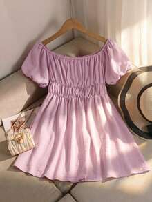 Beach Holiday Strapless Short Dress - Pink - View 2