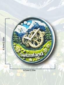 1 szt. magnes na lodówkę Szwajcaria, naklejka magnetyczna 3D, pamiątka z podróży, wystrój domu - Wielokolorowe - Zobacz 11