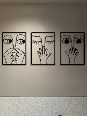 1pc Whimsical Nose Clip Metal Wall Art, Elegant And Minimalist Bathroom Line Art, Humorous Toilet Decoration, Guest Bathroom Decoration, Metal Line Art Wall Hanging, Art And Crafts, Room Decoration, Personalized Gift, Art Wall Decoration.