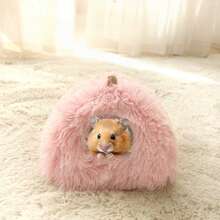 柔软温暖的迷你仓鼠屋，防滑冬季睡眠藏身处，适合仓鼠、迷你刺猬和小型宠物