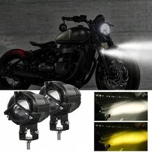 适用于汽车、摩托车、SUV的超亮40W圆形LED射灯 - 坚固的铝合金外壳，双色白/黄远近光，提供无与伦比的公路和越野可视性