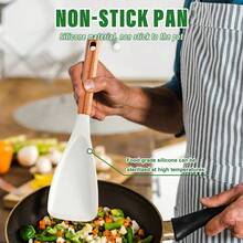 1pc Multifunctional Spatula Spoon - Nonstick Silicone Cooking Spoon, Matte Silicone Kitchen Utensil, Suitable For Cooking, Serving, Stirring, Scooping, Scraping And Kitchen Tools - Multicolor - View 6