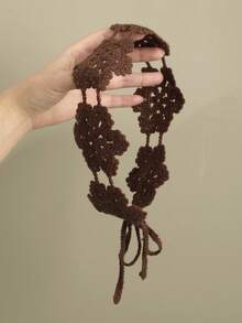 1件波西米亚风手工花卉发带，适合日常佩戴和春季外出，可用作头巾、吸汗带、学校/学院用品、秋冬季发带、女士节日服装配饰、优雅围巾、女士头巾、柔软发带。