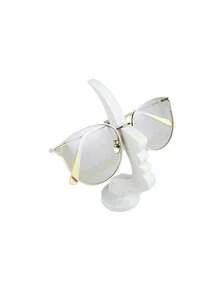 Unique, Artistic Curved Glasses Frame - A Modern, Minimalist Glasses Storage Rack With A Sturdy Base Design That Saves Space. A Stylish Desk/Bedside Decoration And Storage Solution. Durable Plastic Streamlined Design. A Creative Gift For Both Men And Women (Includes Glasses Frame Only, Not Lenses) - Multicolor - View 5